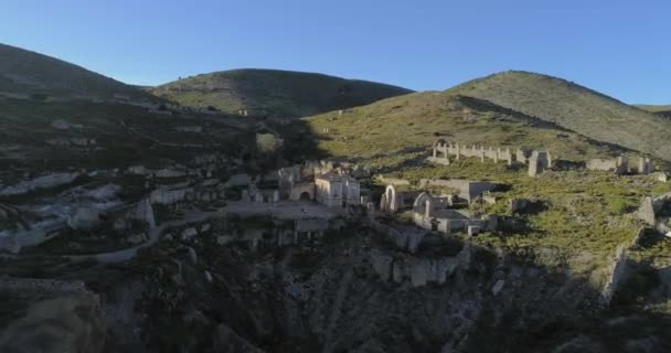 Aerial Drone Shot Ruins Pueblo Fantasma Real Catorce San Luis — Vídeos de Stock