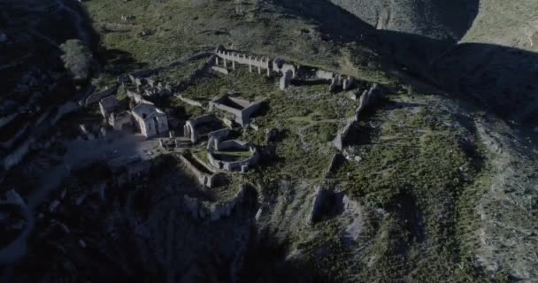 Aerial Shot Pueblo Fantasma Real Catorce San Luis Potosi Mexico — стоковое видео