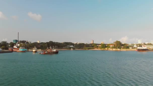 Nuevo Puerto Mombasa Kenia Inyecciones Aéreas — Vídeo de stock