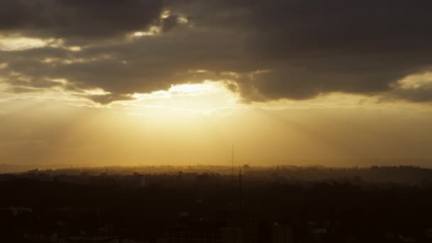 Сонячний Захід Горизонті Найробі Кенія Повільний Рух — стокове відео
