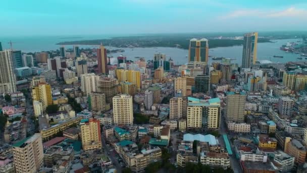 Flygfoto Den Staden Dar Salaam — Stockvideo