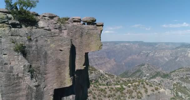 Aerial Jib Shot Piedra Volada Divisadero Region Kanionu Miedziowego Chihuahua — Wideo stockowe