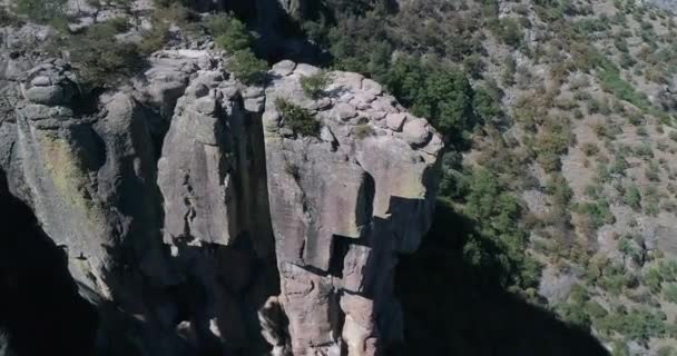 Inclinação Aérea Para Baixo Tiro Piedra Volada Divisadero Copper Canyon — Vídeo de Stock