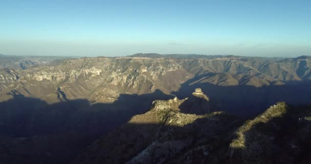 Vista Aérea Del Cañón Urique Atardecer Divisadero Región Del Cañón — Vídeo de stock