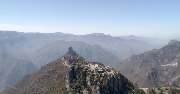 Foto Aérea Parque Aventuras Cañón Urique Divisadero Región Del Cañón — Vídeo de stock