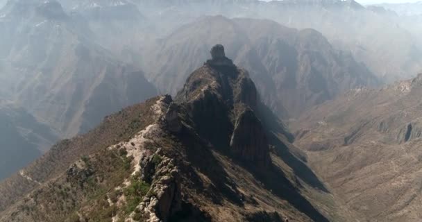Aerial Shot Rock Formations Urique Canyon Divisadero Copper Canyon Region — Vídeo de stock