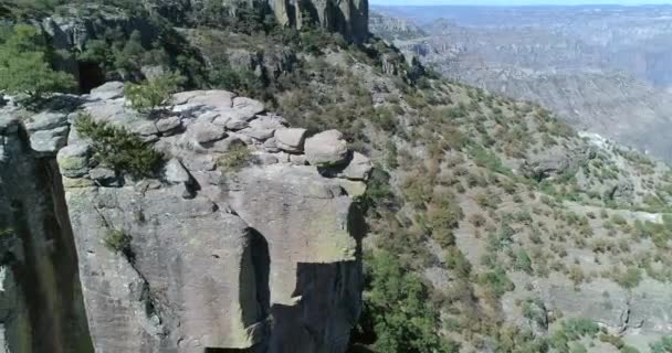 Aerial Orbit Shot Piedra Volada Divisadero Copper Canyon Region Chihuahua — Stock video