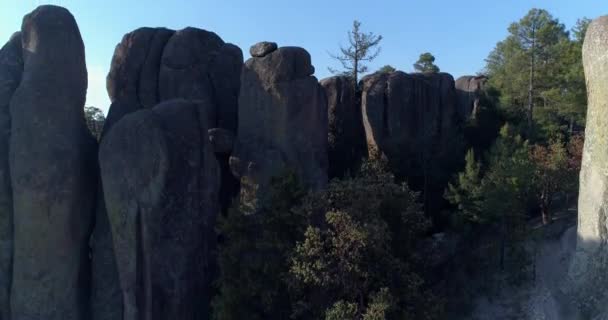 Luchtfoto Omhoog Valle Loss Monies Copper Canyon Region Chihuahua — Stockvideo