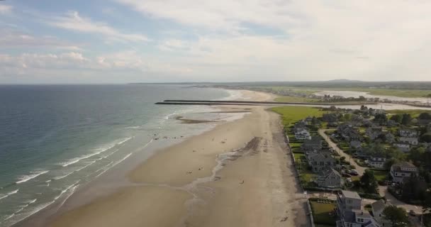 Αεροφωτογραφία Μια Καλοκαιρινή Μέρα Πάνω Από Τις Παραλίες Του Maine — Αρχείο Βίντεο
