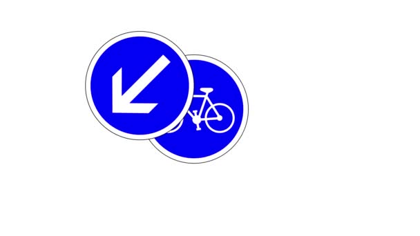 Pädagogische Verkehrszeichen Animation Motion Graphic — Stockvideo