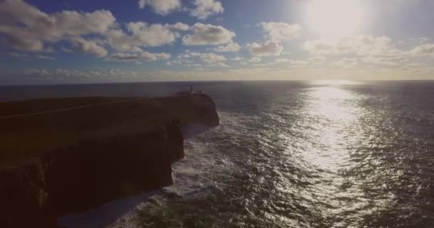 Великі Хвилі Найбільш Південно Західній Частині Європи Cabo Vicente Sagres — стокове відео