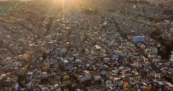 Hiperlapso Aéreo Bairro Muito Grande Lotado Cidade México — Vídeo de Stock