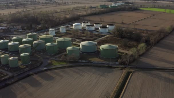 Aerial View Oil Storage Storage Capacity Approximately 220 000 Cubic — Stock Video