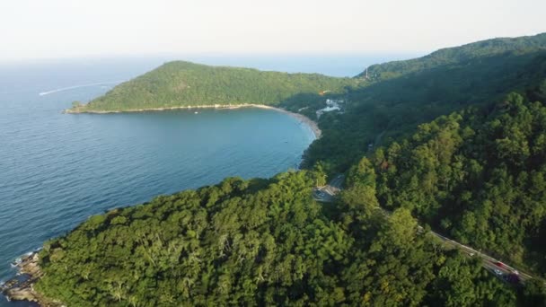 Letecký Pohled Blíží Pohoří Džungle Interpraias Road Balneario Camboriu Santa — Stock video