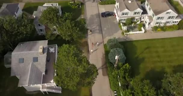 Aerial View Longboarding Summer — Wideo stockowe