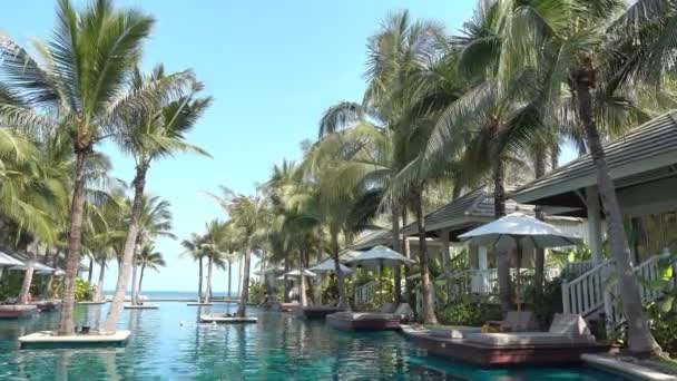 Poolside Footage Luxurious Vacation Spot Resort Destination — Stock Video