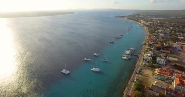 City Kralendijk Sunset Located Caribbean Island Bonaire — Stock video