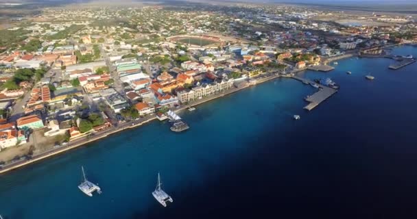 City Kralendijk Sunset Located Caribbean Island Bonaire — Stok Video