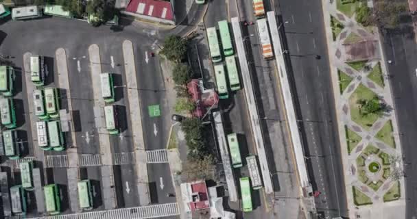 Aerial Hyeprlapse Big Bus Stop Mixcoac Mexico City — Stock Video