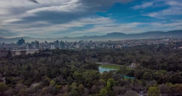 Aerial Hyperlpase Chapultepec Castle Park Mexico City — Stock Video