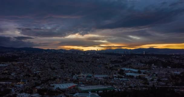 墨西哥城Mixcoac区夕阳西下的高空超音速 — 图库视频影像