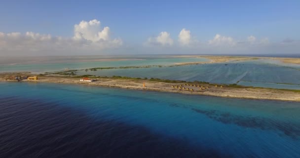 Bonaire Nin Anıtları Köle Kulübeleri — Stok video