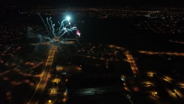 Grande Show Fogos Artifício Nicósia Chipre Vista Aérea Única Imagens — Vídeo de Stock