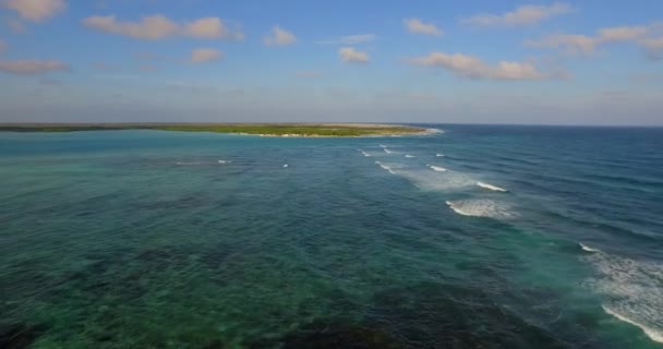 Lagune Mangroven Van Lac Bay Bonaire Nederlandse Antillen Luchtfoto — Stockvideo