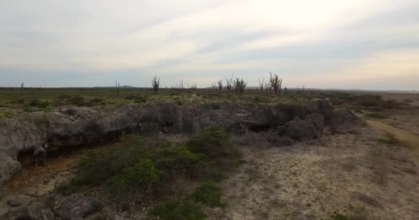 Aerial Shot Caves Which Arawak Indians Used Bonaire — 비디오