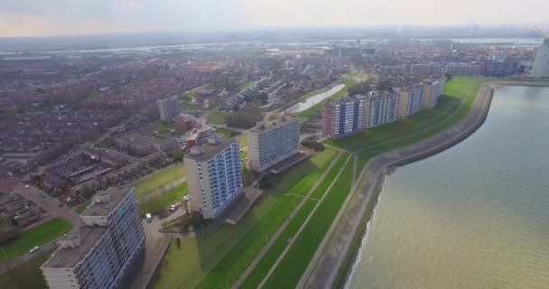 Die Stadt Terneuzen Delta Der Westerschelde Luftaufnahme — Stockvideo
