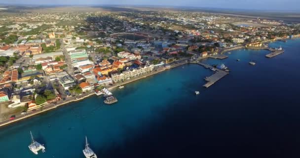 City Kralendijk Sunset Located Caribbean Island Bonaire — Stockvideo