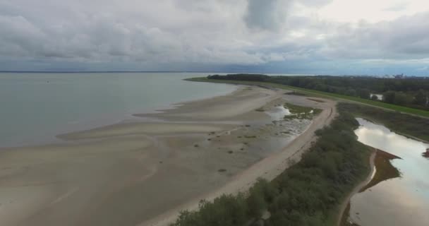 Luchtfoto Natuurgebied Naast Een Vrachthaven Vlissingen Nederland — Stockvideo