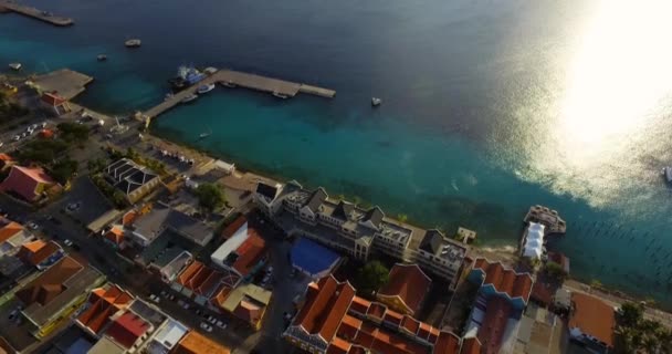 City Kralendijk Sunset Located Caribbean Island Bonaire — Stockvideo