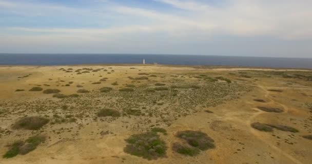 Маяк Заброшенной Восточной Части Карибского Острова Bonaire — стоковое видео