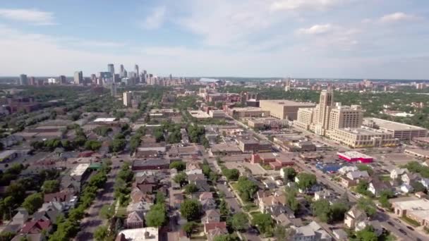Vista Aérea Minneapolis Con Edificio Midtown Exchange — Vídeos de Stock