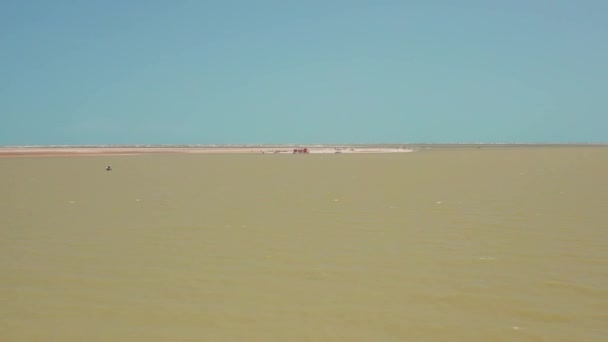 Aérea Kitesurf Delta Del Río Parnaiba Norte Brasil — Vídeos de Stock