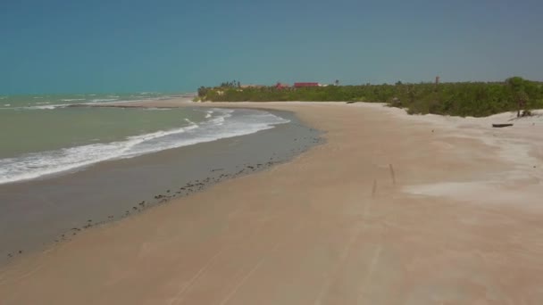 Воздушный Путешествие Кайтсерфингу Северной Бразилии Пляж — стоковое видео