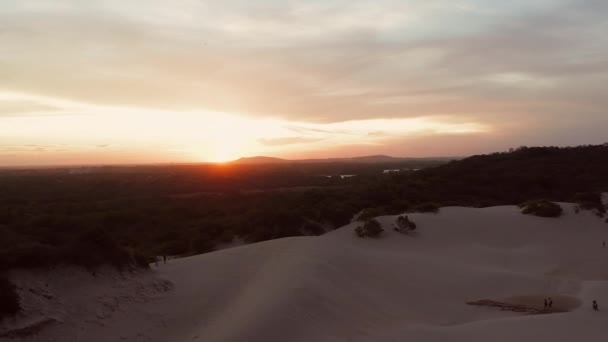 Aerial Sunset Dunes Cumbuco Brazil — Stock Video