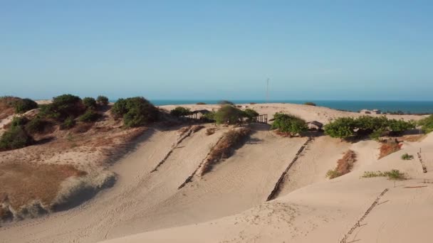 Aerial Homok Vízicsúszdák Dűnék Cumbuco Brazília — Stock videók