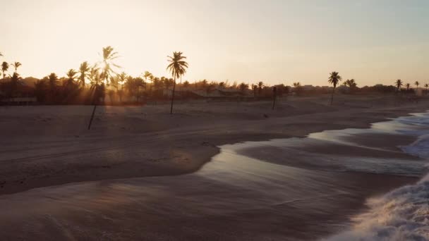 Aérea Famosa Ciudad Kitesurf Cumbuco Brasil Disparo Atardecer — Vídeos de Stock