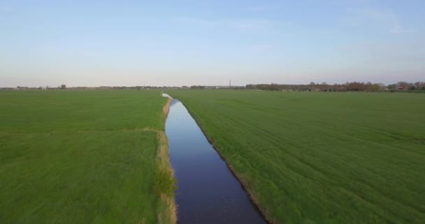 Aérea Paisaje Agrícola Cerca Del Canal Través Walcheren — Vídeos de Stock
