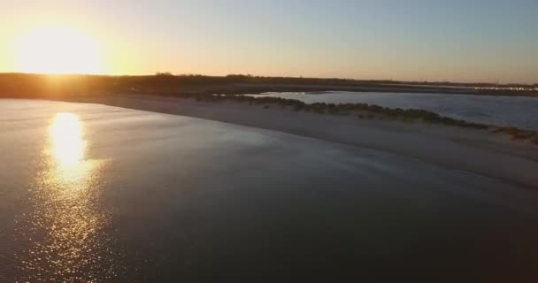 Luchtfoto Zonsondergang Bij Fort Rammekens Oudste Zeefort Van West Europa — Stockvideo