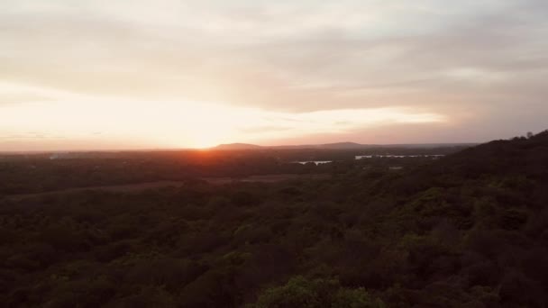 Luchtfoto Zonsondergang Bij Duinen Van Cumbuco Brazilië — Stockvideo