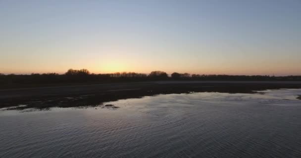 Luchtfoto Zonsondergang Bij Fort Rammekens Oudste Zeefort Van West Europa — Stockvideo