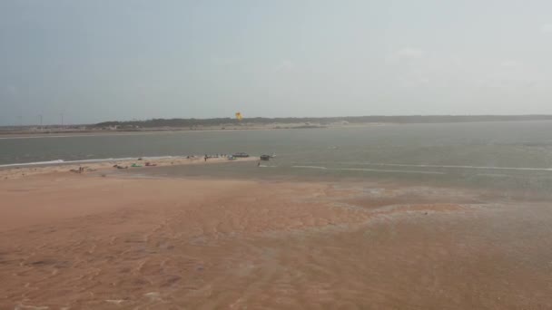 Aviação Kitesurf Delta Rio Parnaíba Norte Brasil — Vídeo de Stock