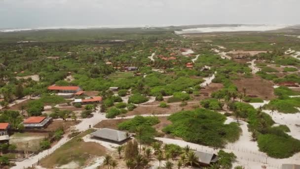 Aéreo Pequena Aldeia Atins Norte Brasil Uma Aldeia Nas Dunas — Vídeo de Stock