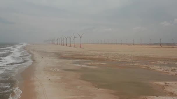 Aeronaves Turbinas Eólicas Perto Atins Norte Brasil — Vídeo de Stock