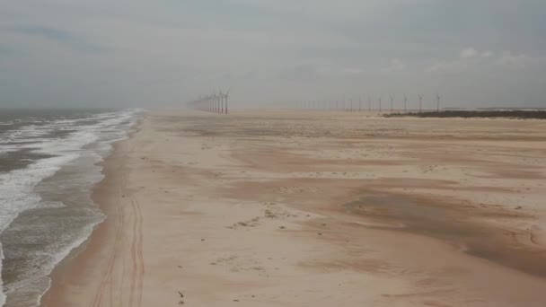 Aeronaves Turbinas Eólicas Perto Atins Norte Brasil — Vídeo de Stock