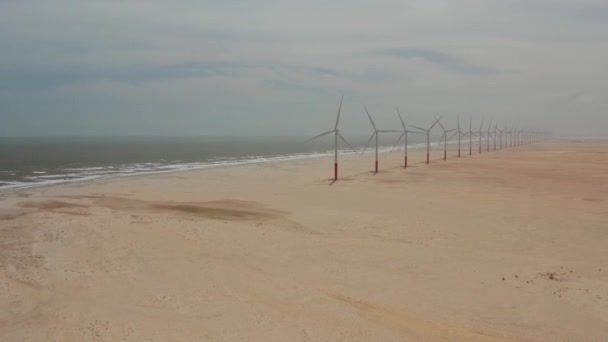 Aérea Turbinas Eólicas Cerca Atins Norte Brasil — Vídeos de Stock