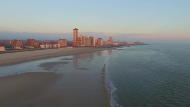 Aerial Λεωφόρος Παραλία Και Πόλη Του Vlissingen Κατά Διάρκεια Του — Αρχείο Βίντεο